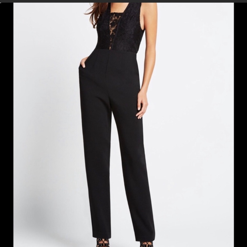 BCBGeneration black jumpsuit lace bodice